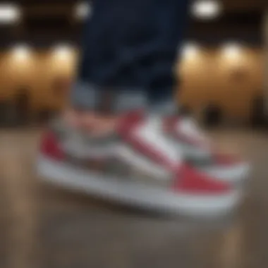 Vans Brand Identity A detailed view of the Vans logo on a pair of shoes, emphasizing brand identity