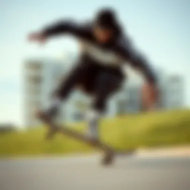 Performance of adidas Postmove in Action Skateboarder demonstrating performance of adidas Postmove in action