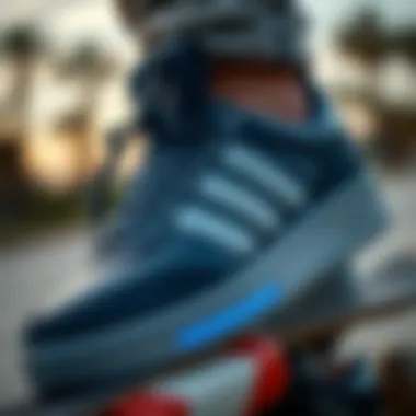 Innovative Technology in Adidas Skateboarding Shoes A close-up of Adidas skateboarding shoe technology for superior performance