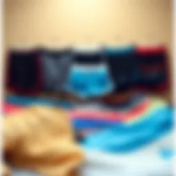 Variety of athletic shorts on display