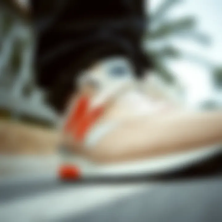 Close-up on New Balance shoes showcasing quality design