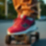 Stylish New Balance Shoes Ideal for Skateboarding Stylish New Balance shoes on a skateboard