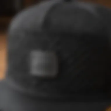 Intricate Design of Mesh Snapback Hat A close-up view of a stylish all mesh snapback hat showcasing intricate design patterns.