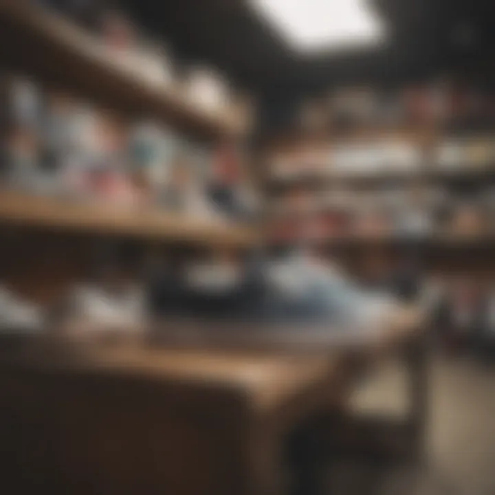 Vans shoes displayed prominently in a skate shop environment