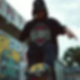 Dynamic skate culture graphic t-shirt design