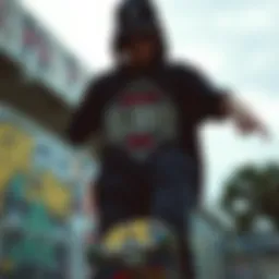 Dynamic skate culture graphic t-shirt design