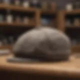 Detailed view of a Brixton flat cap showcasing its unique craftsmanship and fabric texture