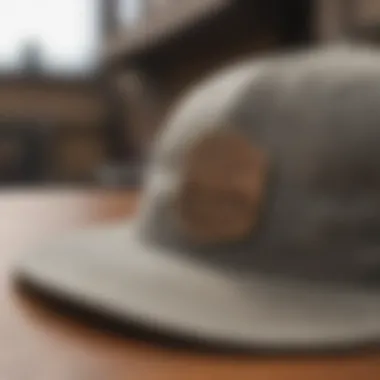 Detailed View of the Premium Materials Used in the Hat Close-up of the Brixton Trademark Supply Hat's materials