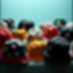 A stylish collection of trendy bucket hats showcasing various designs and colors.