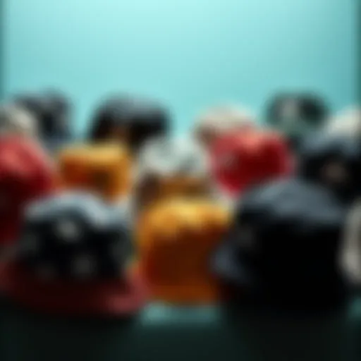 Diverse Bucket Hat Styles A stylish collection of trendy bucket hats showcasing various designs and colors.