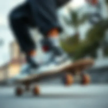 Skateboarder performing tricks while wearing CCS sneakers