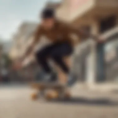 Skater in Action Wearing Cheetah Vans Dynamic shot of a skater performing tricks in Cheetah Vans