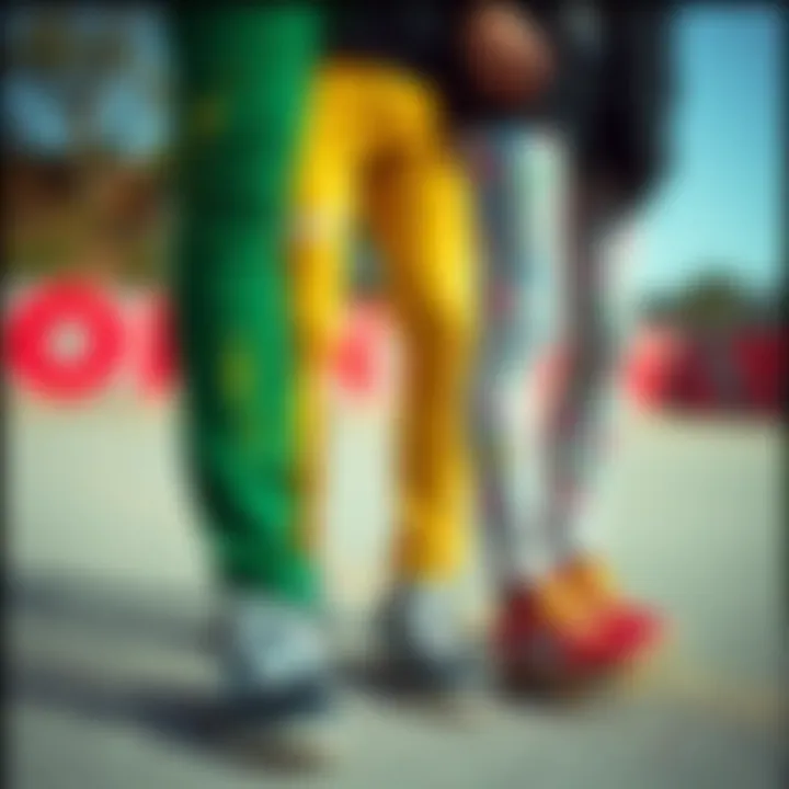 Vibrant Variations of Style Variations of paint splatter skinny jeans in different colors