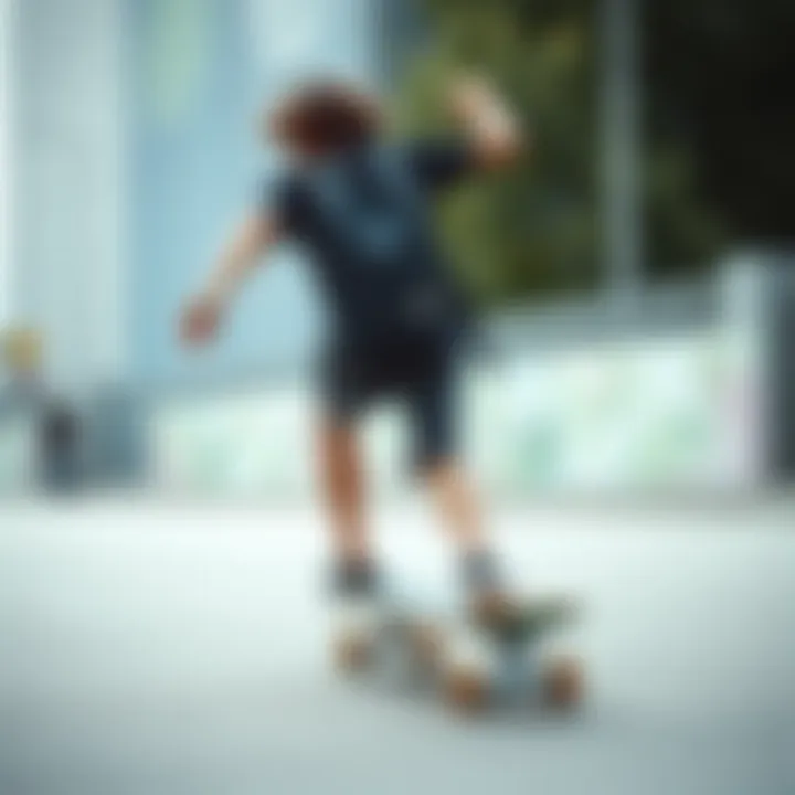 Mini Backpack in Action A skateboarder using a mini backpack while riding