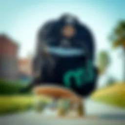 Stylish mini backpack designed for skateboarding