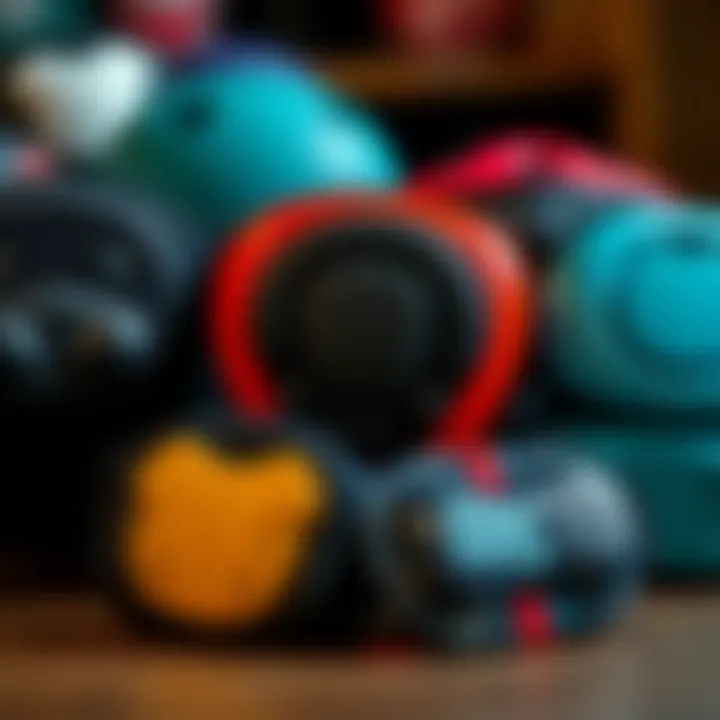 Assorted protective pads for skating, highlighting various designs