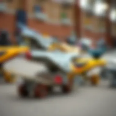 Variety of Skateboarding Truck Types Different types of skateboarding trucks