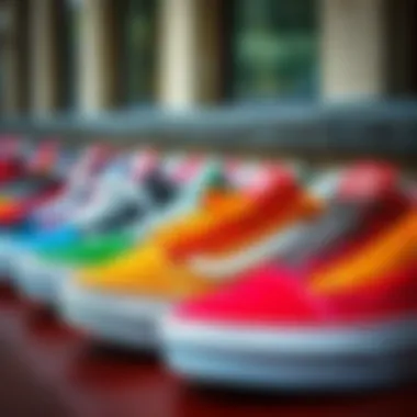 Diverse Colorways of Vans Old Skool Collection of various Vans Old Skool colorways lined up