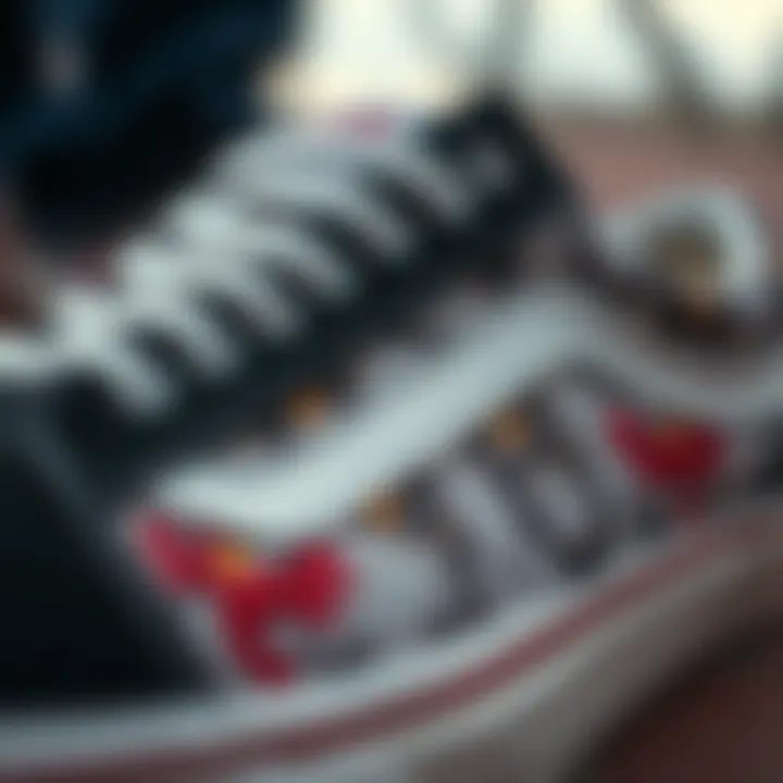 Craftsmanship of Vans Old Skool Close-up of Vans Old Skool detailing showcasing craftsmanship