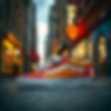 Urban Vibe of Vans Old Skool Vans Old Skool sneakers displayed in a vibrant urban setting