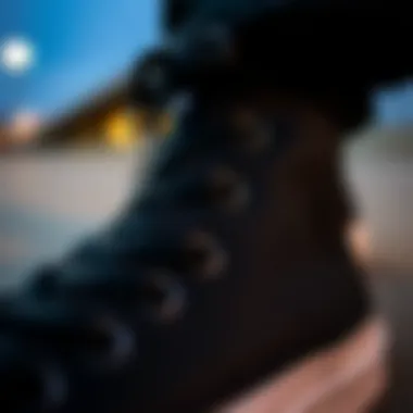 The Intricate Design of Converse All Star All Black Close-up of Converse All Star All Black detailing