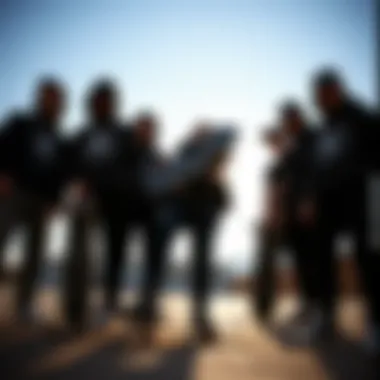 Embodying Skate Culture with Converse All Star All Black A group of skateboarders showcasing their Converse All Star All Black