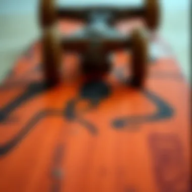 Close-up of high-quality skateboard materials used in customization
