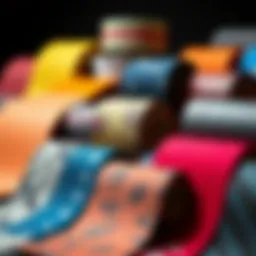 A vibrant selection of griptape materials showcasing various textures and colors.