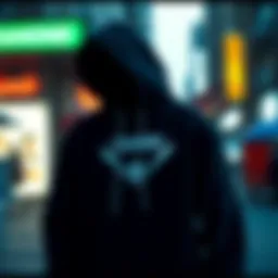 A stylish Diamond Brand hoodie displayed in an urban setting