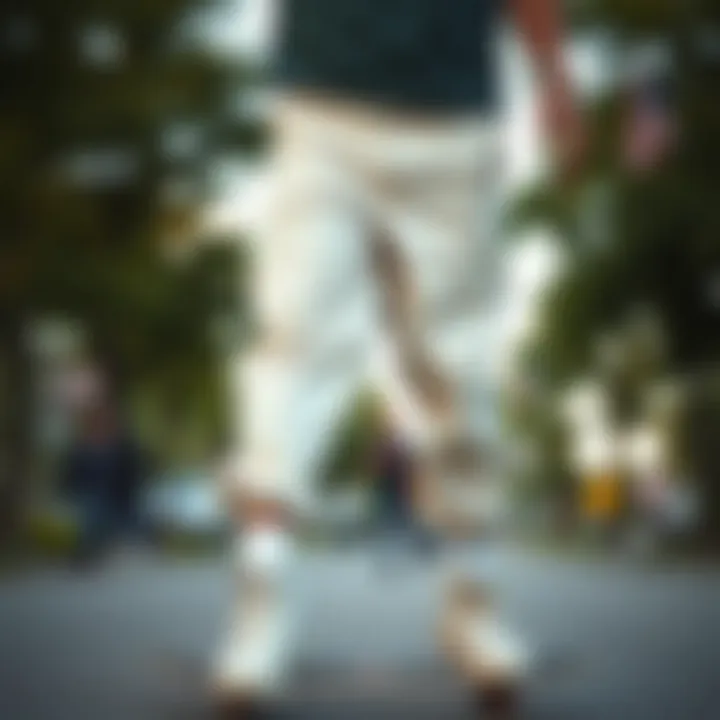 Skateboarding Culture with Cream Dickies Carpenter Pants Skateboarding culture with cream Dickies carpenter pants