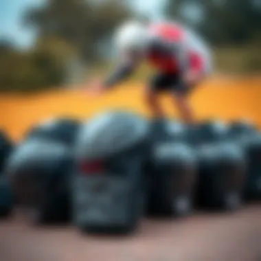 Diverse Styles of Elbow Pads Various types of elbow pads designed for skateboarders