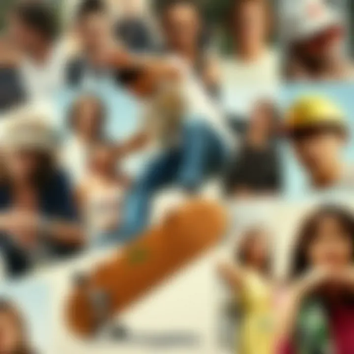 Influential Skaters of the Past A collage of influential skaters from the past, highlighting their unique styles and contributions.