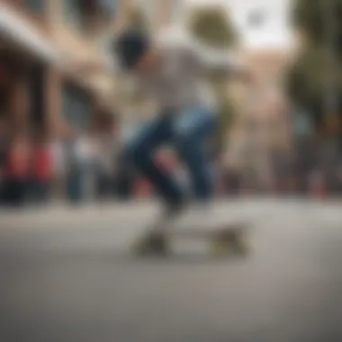 Skateboarder performing tricks while wearing the Etnies Michelin Joslin, demonstrating performance