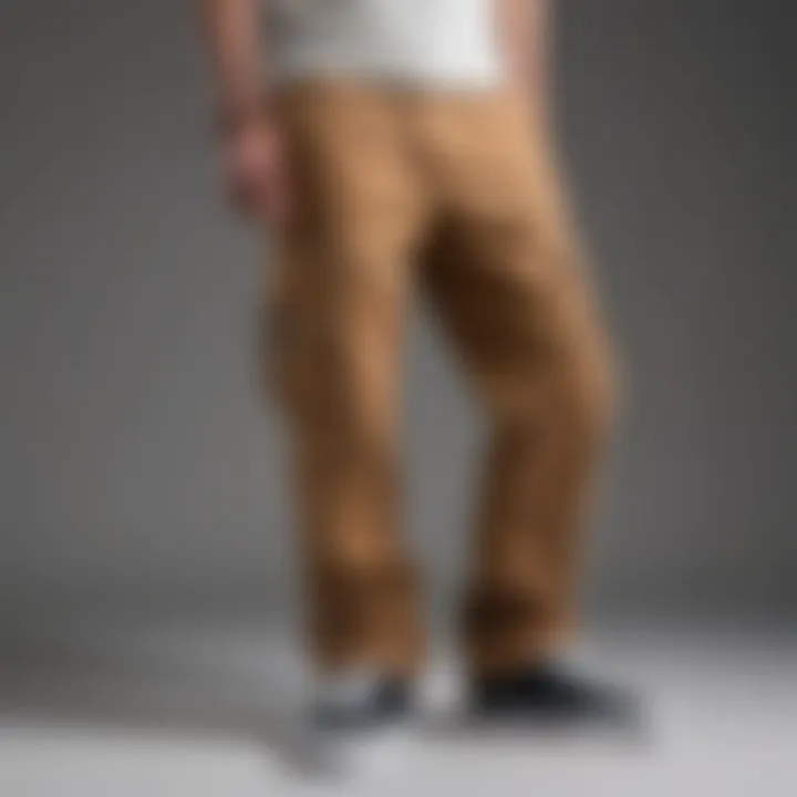 Various design features of Zumiez cargo pants highlighting pockets and fit.