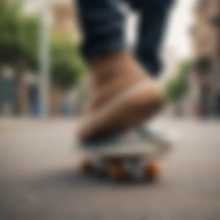 Skater performing tricks in skate shoes