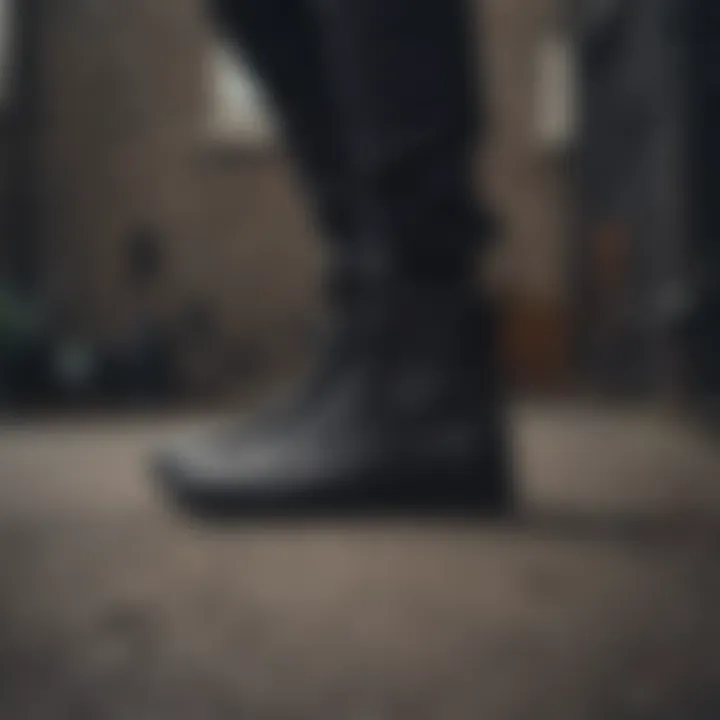 Fashionable outfit paired with all-black Vans boots