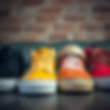Variety of Affordable Skate Shoes An array of different budget skate shoes displayed for comparison.