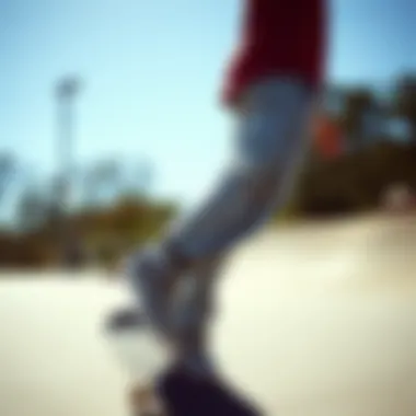 Champion Sweatpants in a Skateboarding Context Stylish outfit featuring Champion sweatpants in a skateboarding environment