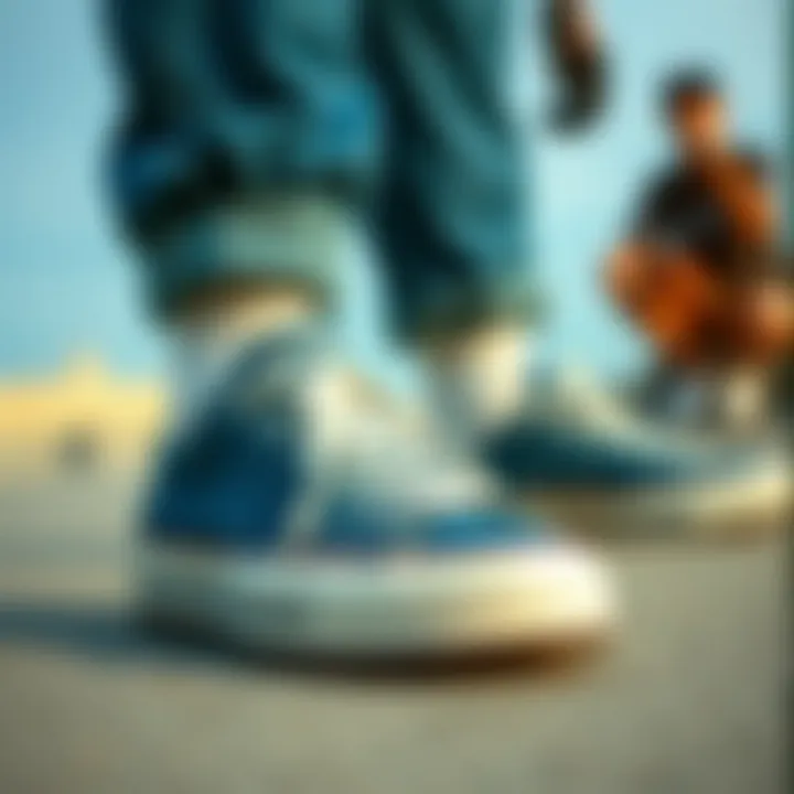 Converse One Star Blue in Fashion Context Fashion ensemble featuring Converse One Star Blue paired with contemporary streetwear