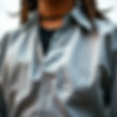 Innovative Materials: Breathability in Skate Fashion Close-up of breathable fabric used in a cooling button-up shirt.