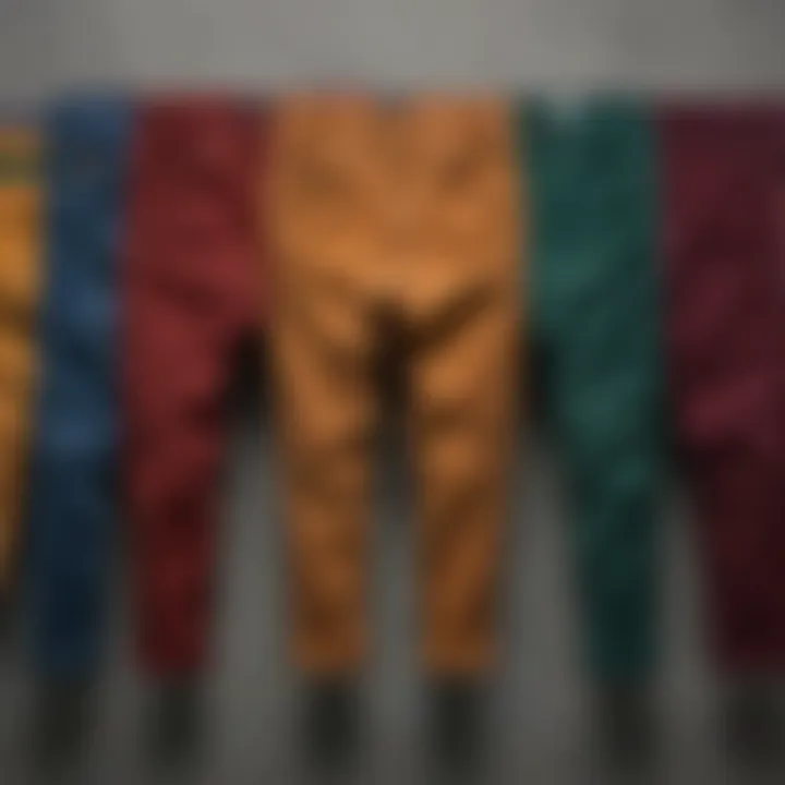 Stylish arrangement of various corduroy skater pants