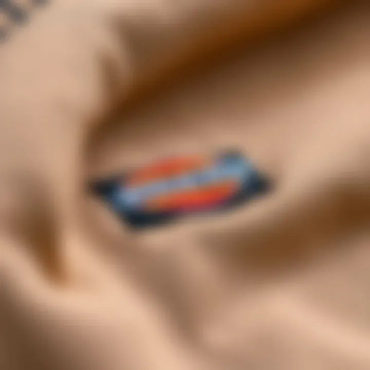 Close-up of Dickies fabric highlighting durability and texture