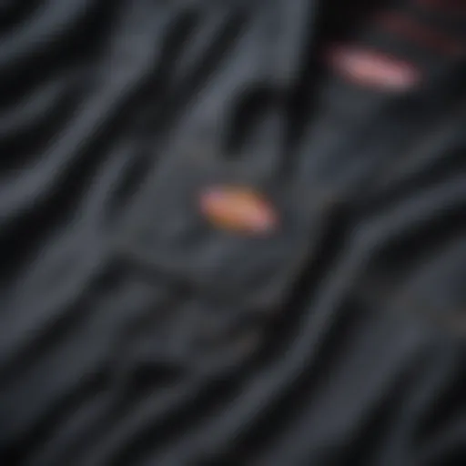 Close-up of Dickies overalls showcasing their durable fabric and stitching.