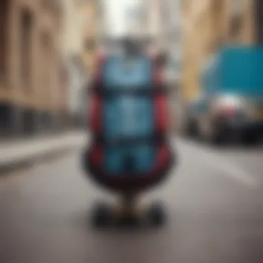 Urban Style: Electric Skateboard Backpack Fashion Stylish design of an electric skateboard backpack in an urban setting