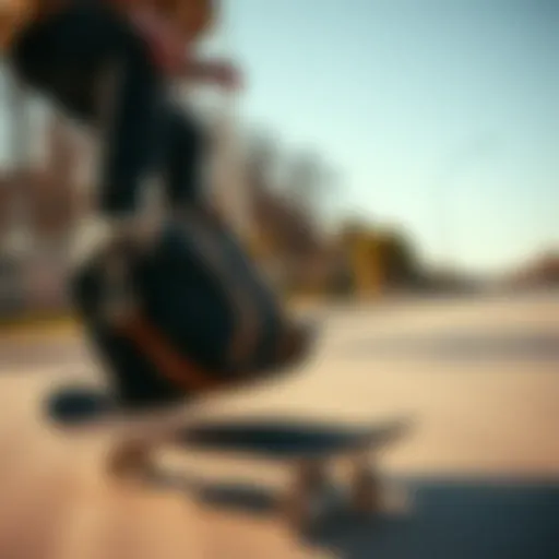 Herschel foldable duffle bag in action during a skateboarding session
