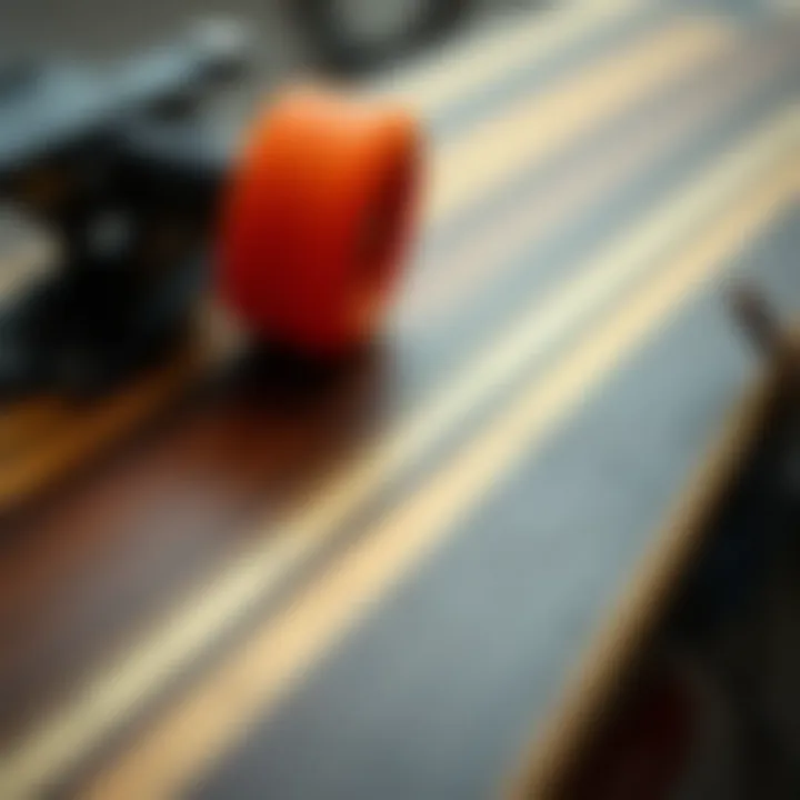 Eco-Friendly Longboard Materials A close-up of eco-friendly materials used in longboard construction