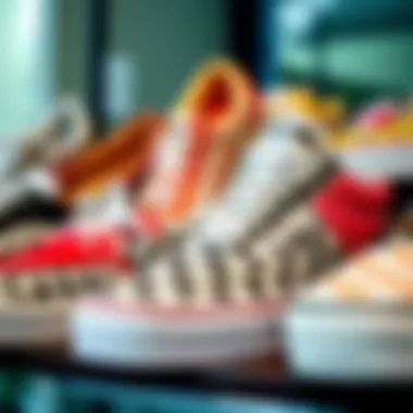 Fashion Forward Collection of Checkered Vans A collection of multi-color checkered Vans displayed in a fashion-forward environment, emphasizing their crossover appeal.