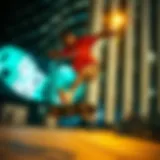 Dynamic Skateboarding Style Dynamic skateboarding action showcasing Nike activewear in urban setting