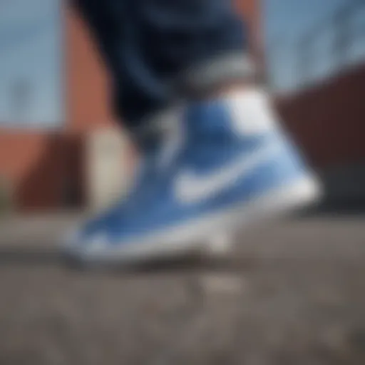 Nike Blazers Blue Check showcasing unique design features