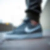 Nike Blazers Mid Grey showcasing unique design elements